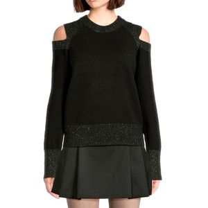 NWT - DKNY- Metallic Cold Shoulder Sweater